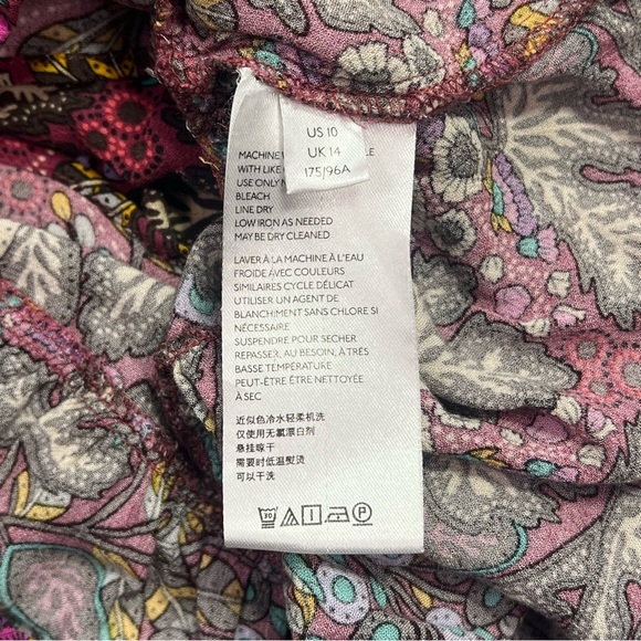 Anthropologie Maeve Janie Flounced Peasant Blouse - purple paisley/floral, L - Picture 5 of 12